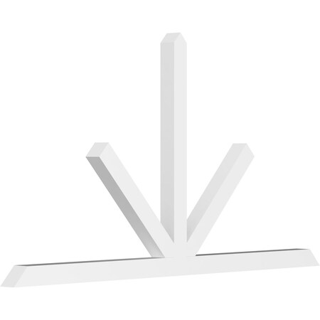 Ekena Millwork Saratoga Architectural Grade PVC Gable Bracket, 96"W x 52"H x 4"D x 4"F, 13/12 Pitch GBP096X52X0404SAR00